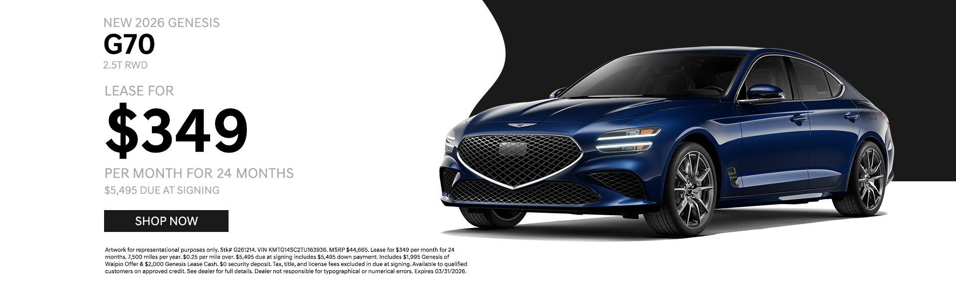 Genesis G70 lease incentive