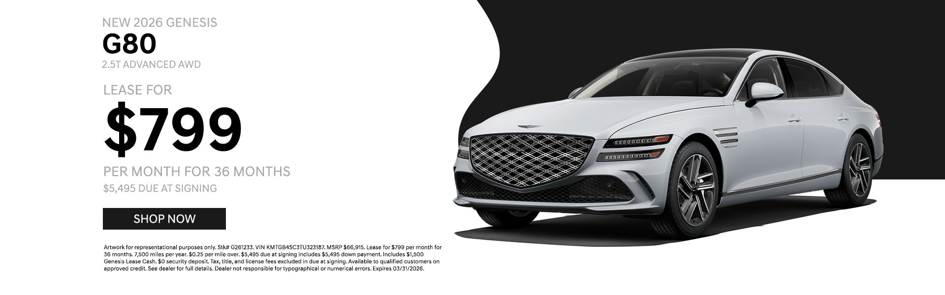 Genesis G80 lease incentive