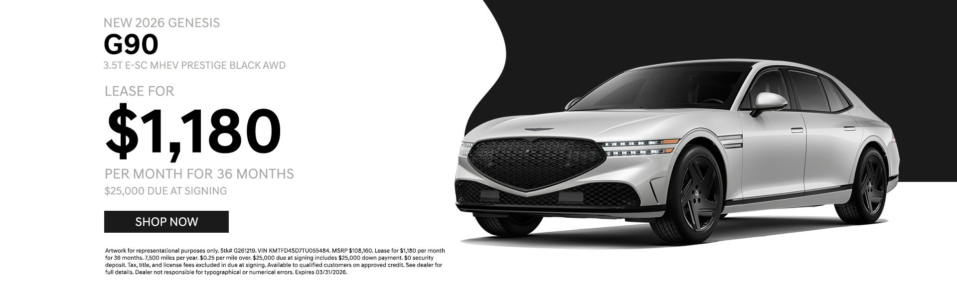 Genesis G90 lease incentive