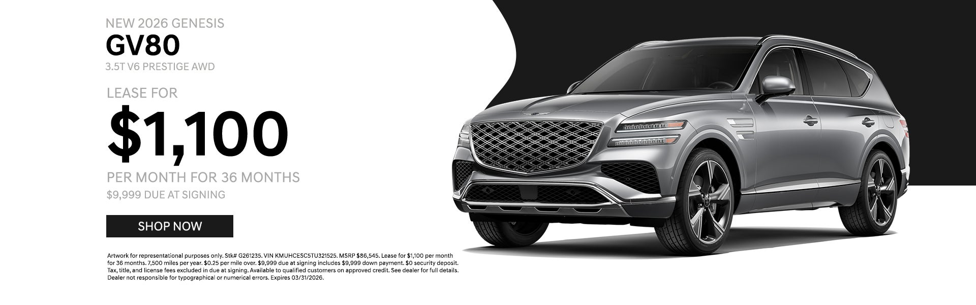 Genesis GV80 lease incentive